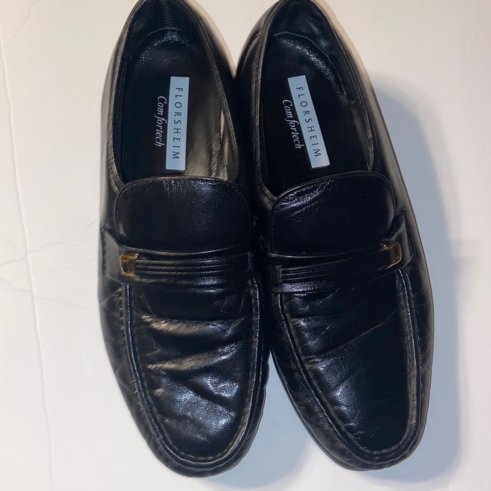 Florsheim Comfortech black dress loafers size 9 1/2